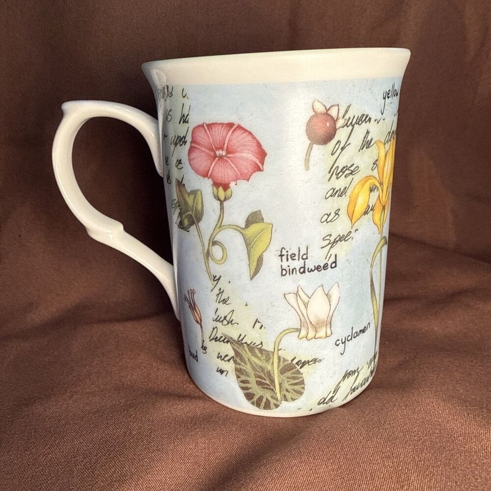 ROSE of ENGLAND LILYTURF Fine‎ Bone China Cylinder Mug Chipped